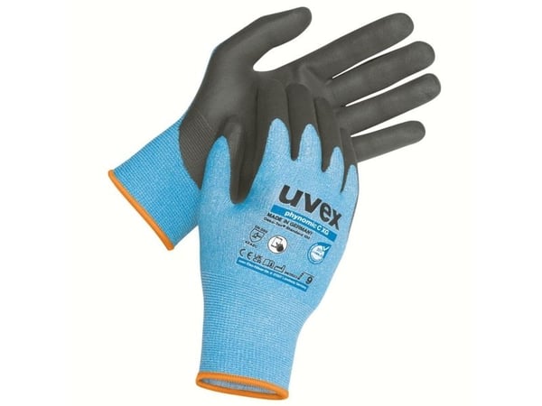 Uvex phynomic C XG, Verkstedhansker, Sort, Blå, Voksen, Voksen, Unisex, Kuttbestandig, Revnesikker