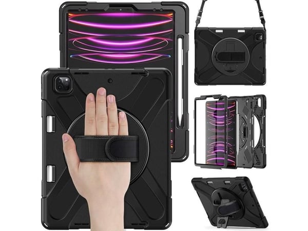 eSTUFF CHICAGO - Baksidedeksel for nettbrett - polykarbonat, silikon - svart - for Apple 13-inch iPad Pro (M4)