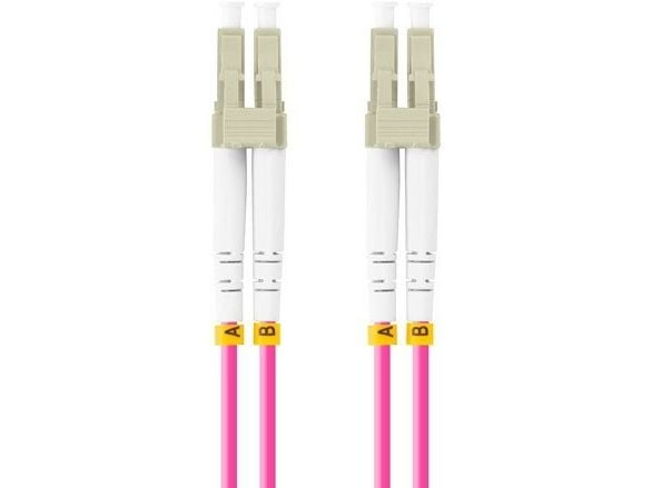 Lanberg - Koblingskabel - LC/UPC-multimodus (hann) til LC/UPC-multimodus (hann) - 0.5 m - 3 mm - fiberoptisk - dupleks - 50 / 125 mikroner - OM4 - ...