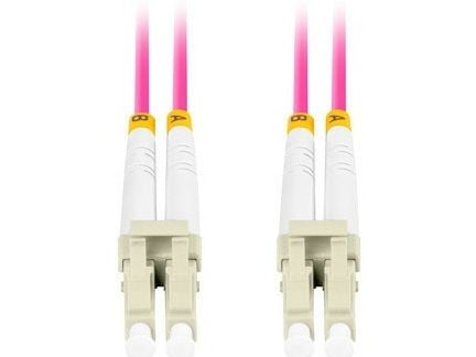 Lanberg - Koblingskabel - LC/UPC-multimodus (hann) til LC/UPC-multimodus (hann) - 0.5 m - 3 mm - fiberoptisk - dupleks - 50 / 125 mikroner - OM4 - ...
