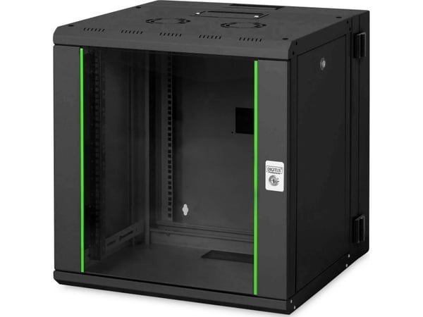 DIGITUS Professional Unique DN-19 12-U-3-SW - Rack skap - veggmonterbar - svart, RAL 9005 - 12U - 19"