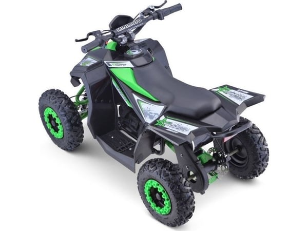 Ramiz Quad Highper akulle Vihreä 35km/h + Harjaton moottori 1000W + Puhallettavat pyörät + Istuimen säätö