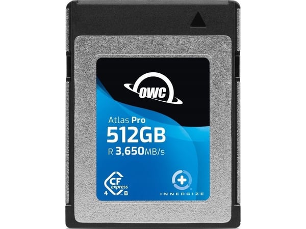 OWC Atlas Pro, 512 GB, CFexpress, 3650 MB/s, 3000 MB/s, Beskyttelse mot elektrostatisk utladning (ESD), Slagbestandig, Sjokkresistent, UV-resistens...