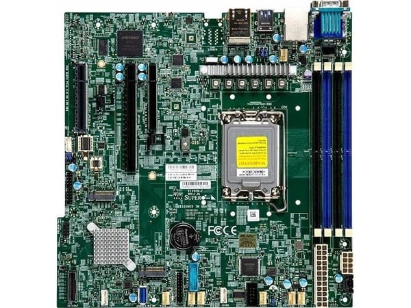 SUPERMICRO X13SCH-F - Hovedkort - micro ATX - Intel Xeon E-2400 - LGA1700-sokkel - C266 Chipset - USB 3.2 Gen 1 - 2 x Gigabit LAN - innbygd grafikk