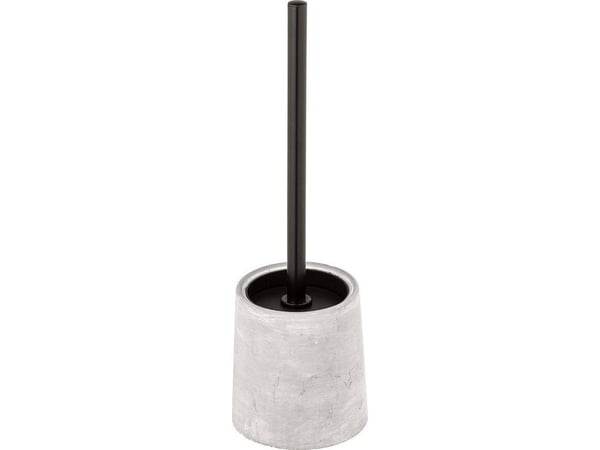 WENKO 24815100, Toalettbørste og holder, Grå, Sement, Plast, Rustfritt stål, 380 mm, 11,5 cm