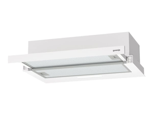 Gorenje Essential TH60E3W - Panser - teleskopisk - bredde: 60 cm - dybde: 30.6 cm - ekstraksjon og resirkulasjon (-) - hvit