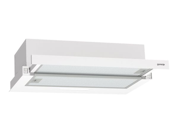 Gorenje Essential TH60E3W - Panser - teleskopisk - bredde: 60 cm - dybde: 30.6 cm - ekstraksjon og resirkulasjon (-) - hvit