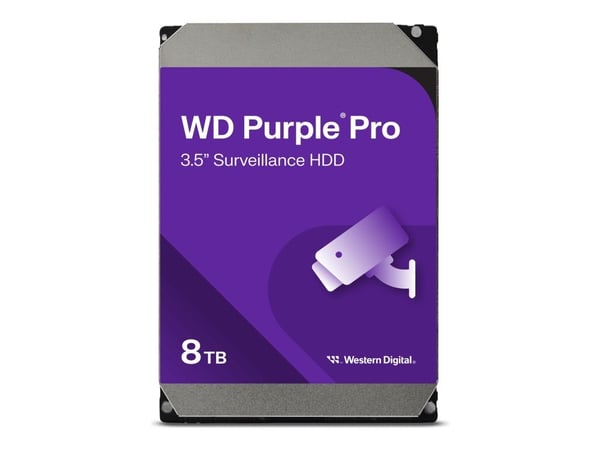 WD Purple Pro WD8002PURP - Hårddisk - 8 TB - övervakning, smart video - inbyggd - 3.5" - SATA 6Gb/s - 7200 rpm - buffert: 256 MB