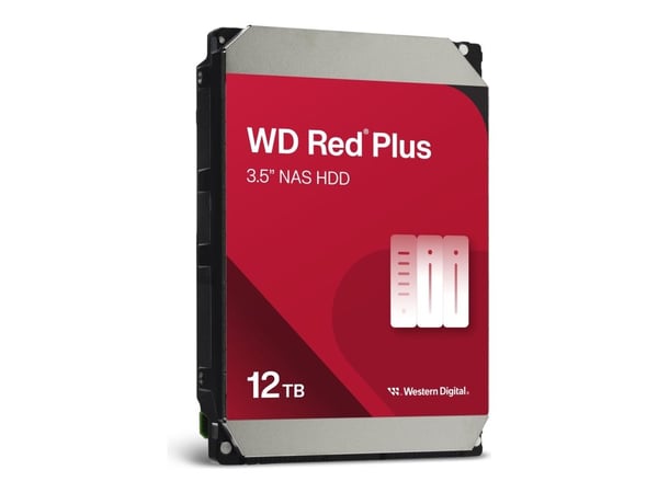 WD Red Plus NAS Hard Drive WD120EFBX - Harddisk - 12 TB - intern - 3.5" - SATA 6Gb/s - 7200 rpm - buffer: 256 MB