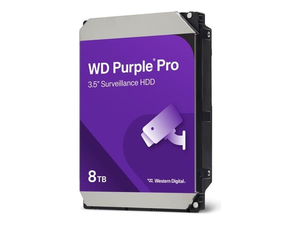 WD Purple Pro WD8002PURP - Hårddisk - 8 TB - övervakning, smart video - inbyggd - 3.5" - SATA 6Gb/s - 7200 rpm - buffert: 256 MB