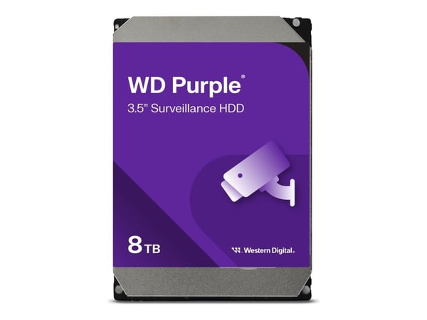 WD Purple WD85PURZ - Hårddisk - 8 TB - inbyggd - 3.5" - SATA 6Gb/s - 5640 rpm - buffert: 256 MB