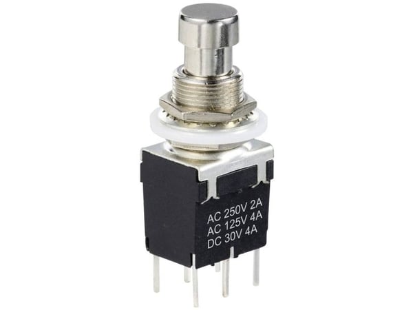 TRU COMPONENTS Painonappi DPDT suoralla tapilla TC-12193708 Katkaisuvirta (max.): 4 A 1 kpl