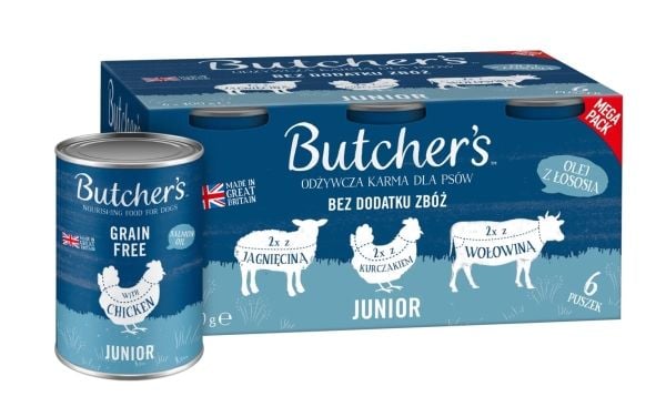Butcher's Butcher's Original Junior megapack blanding av smaksbiter i gelé hundemat 6 x 400g Butcher's Butcher's Original Junior megapack blanding av smaksbiter i gelé hundemat 6 x 400g