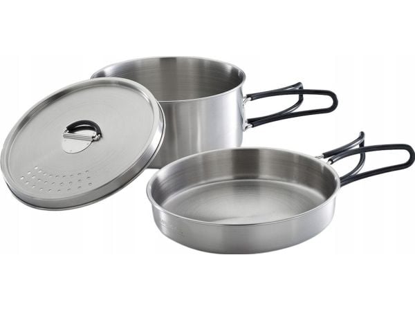 Campingaz grytesett Trekking Kit 3-delt rustfritt stål 1 gryte + 1 lokk + 1, Rustfritt stål, Rustfritt stål, 1 del, Svart