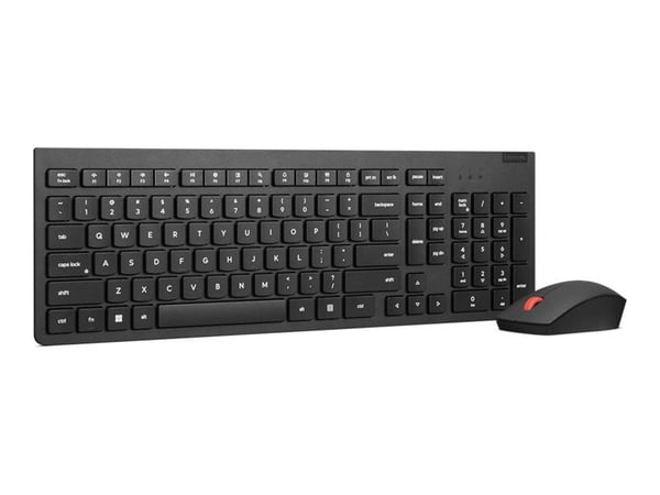 Lenovo Essential Wireless Combo Gen 2 - Tastatur- og mussett - trådløs - 2.4 GHz - Fransk - svart - pappeske - CRU