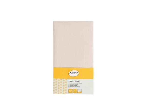 Senukai lagen Okko, beige, 180 x 200 cm med elastisk kant