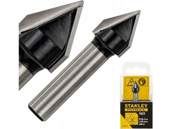 Stanley fräskniv TCT, V-spår 60 x 12,7 mm