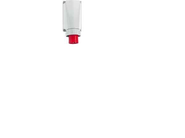 CEE Pistorasia 5P 125A 380v H6 IP67 punainen