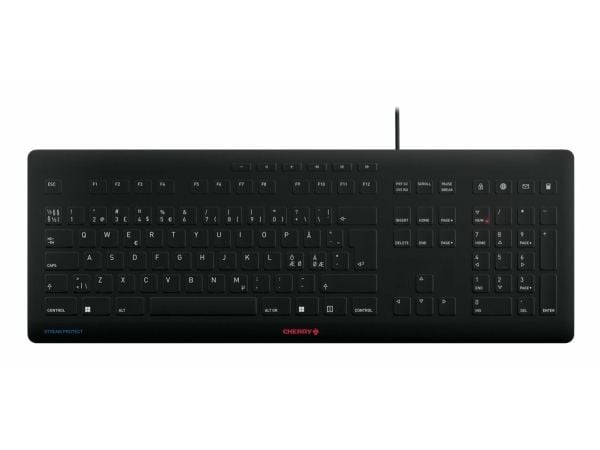 CHERRY STREAM KEYBOARD - Tastatur - desinfiserbart hygienetastatur - vaskbar - USB - QWERTY - Nordisk
