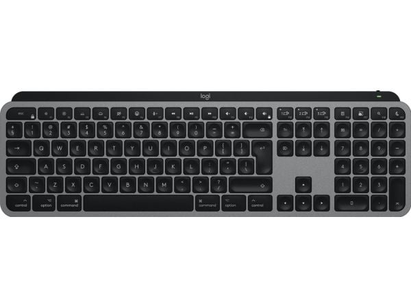 Logitech Master Series MX Keys S for Mac - Tangentbord - full size - bakgrundsbelyst - trådlös - Bluetooth LE - QWERTY - USA, internationellt - rym...