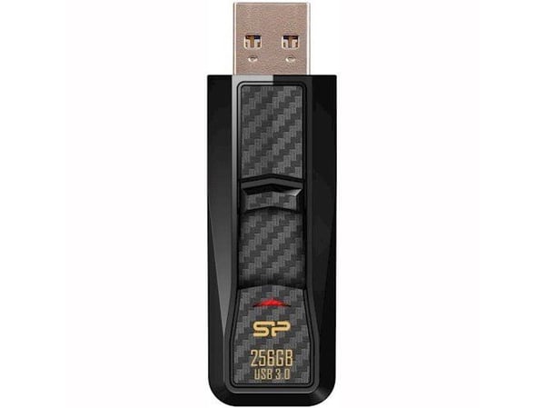 SILICON POWER Blaze B50 - USB-flashstasjon - 256 GB - USB 3.1 Gen 1 - svart karbonfiber