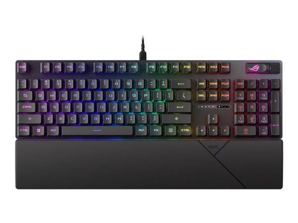 ASUS ROG Strix Scope II RX - Tastatur - 100% - full størrelse - bakgrunnsbelyst - USB - tastkontakt: ROG RX RED optisk mekanisk - sort