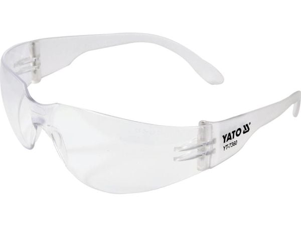 Yato YT-7360, Vernebriller, Monteringsarbeid, Slipearbeid, Alle kjønn, Gjennomsiktig, Gjennomsiktig, Polykarbonat (PC)