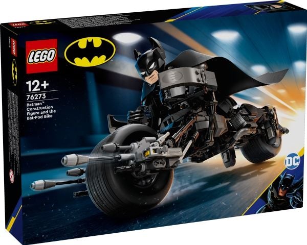 LEGO Super Heroes 76273 Rakennettava Batman™-hahmo ja Batpod-pyörä