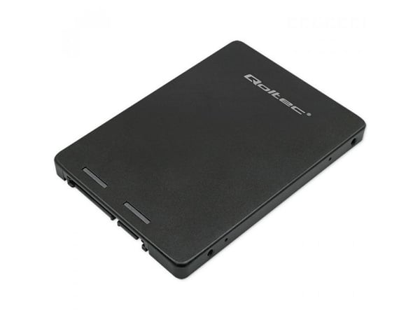 Qoltec aluminiumsadapter for M.2 SSD-stasjon | SATA NGFF til SATA III | 2TB | Superhastighet 6 Gb/s | Svart