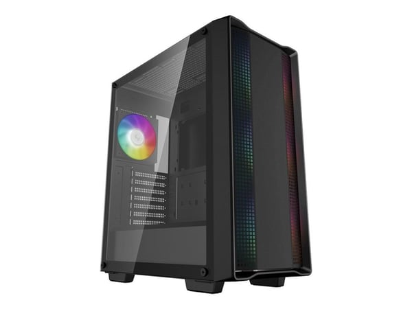 DeepCool CC560 ARGB V2 - Mid tower - ATX - genomskinlig sidopanel (härdat glas) - ingen strömförsörjning (ATX / PS/2) - svart - USB/ljud