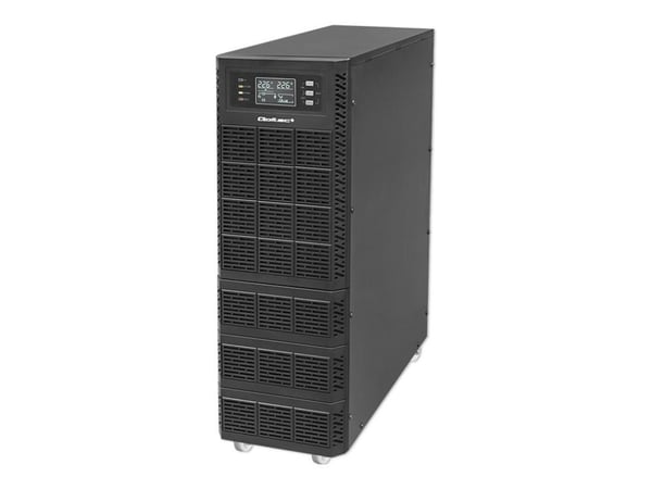 Qoltec - UPS - power factor 1.0, LCD, EPO, on-line - AC 110-300 V - 6000 watt - 6000 VA - 7 Ah - RS-232, USB, RJ-45 - svart