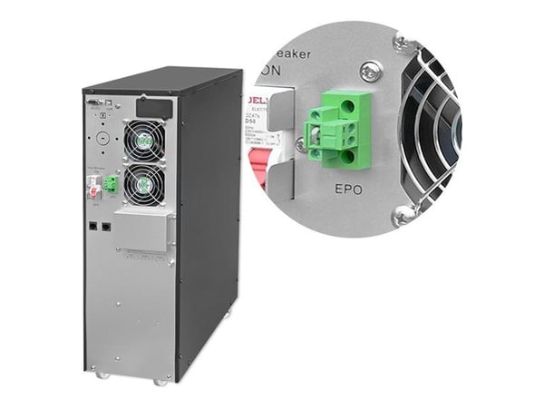 Qoltec - UPS - power factor 1.0, LCD, EPO, on-line - AC 110-300 V - 6000 watt - 6000 VA - 7 Ah - RS-232, USB, RJ-45 - svart