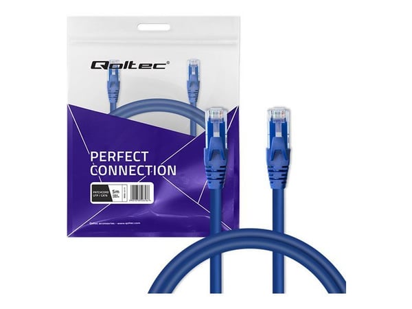 Qoltec - Koblingskabel - RJ-45 (hann) til RJ-45 (hann) - UTP - CAT 6 - uten hindringer - blå