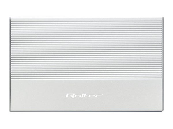 Qoltec aluminiumshus | SSD HDD 2,5" stasjonsplass | SATA | USB 3.0 | Superhastighet 5 Gb/s | 2TB | Sølv