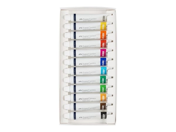 Faber-Castell Creative Studio - Färguppsättning - 12-piece - akryl - 12 färger - blandfärger - 20 ml