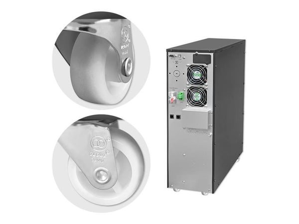 Qoltec - UPS - power factor 1.0, LCD, EPO, on-line - AC 110-300 V - 6000 watt - 6000 VA - 7 Ah - RS-232, USB, RJ-45 - svart