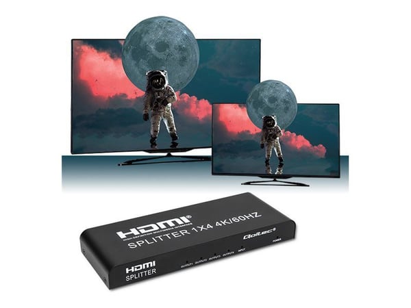 Qoltec - Video/lyd-splitter - active, high stability - 4 x HDMI - stasjonær - DC