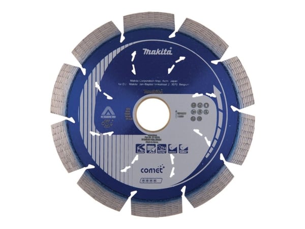 Makita Comet - Diamantskjæreplate - for betong, kalkstein, forsterket betong, murstein - 125 mm - for Makita DLX3179TX1