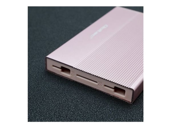 Qoltec aluminiumshus | SSD HDD 2,5" stasjonsplass | SATA | USB 3.0 | Superhastighet 5 Gb/s | 2TB | Rosa