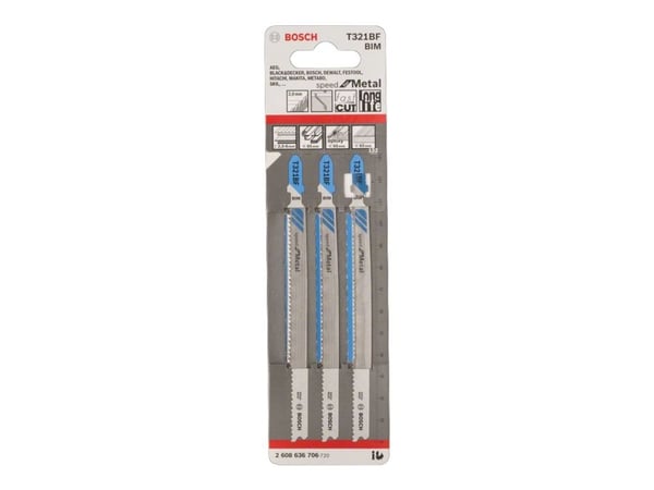 Bosch speed for Metal T 321 BF - Stikksagblad - 5 deler - T-skaft - lengde: 132 mm