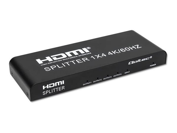 Qoltec - Video/lyd-splitter - active, high stability - 4 x HDMI - stasjonær - DC