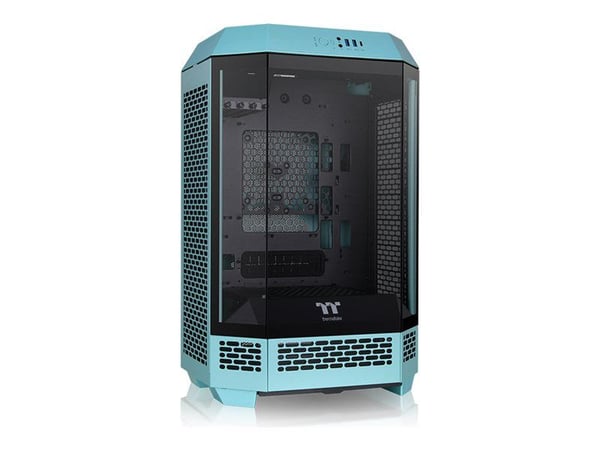 Thermaltake The Tower 300 - Microtower - mini ITX / micro ATX - genomskinlig sidopanel (härdat glas) - ingen strömförsörjning (PS/2) - turkos - USB...