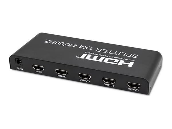 Qoltec - Video/lyd-splitter - active, high stability - 4 x HDMI - stasjonær - DC