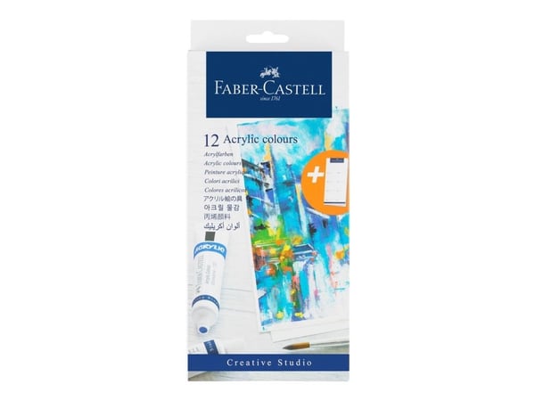 Faber-Castell Creative Studio - Färguppsättning - 12-piece - akryl - 12 färger - blandfärger - 20 ml
