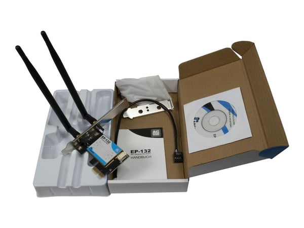 Inter-Tech EP-132, Sisäinen, Langaton, PCI Express, WLAN / Bluetooth, 600 Mbit/s, musta