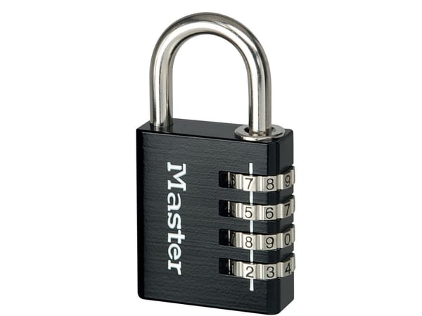 MASTER LOCK 7640EURDBLK, Konventionellt hänglås, Kombinationslås, Självförvaring, Förvaringsskåp, Verktygslåda, Svart, Silver, Gjuten aluminium, Stål