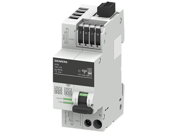 Siemensin suojakytkinlaite Electron. 2TE ECPD 1+N RCD tyyppi F 30mA 16A (5TY1350-3MF16)