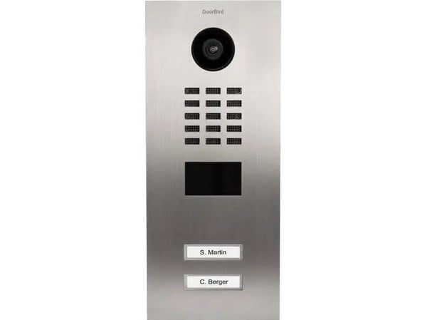 DoorBird D2102V, Rostfritt stål, IP65, Rostfritt stål, Rostfritt stål, 10,100 Mbit/s, HTTP, HTTPS, SSL/TLS, Bonjour, DNS, RTSP, RTP, TCP, UDP, RTCP...