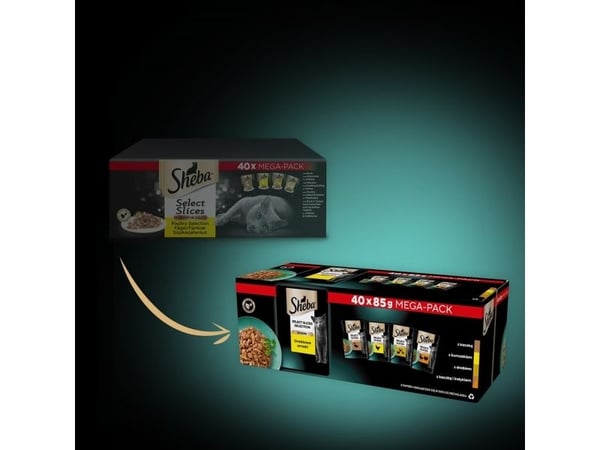 SHEBA Selection Select Slices Fjærfesmak - våtfôr til katter - 40 x 85g