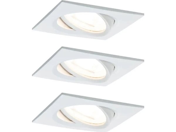 Paulmann 934.90, Innsunket spotlight, 3 ampuller, LED, 2700 K, 460 lm, Hvit